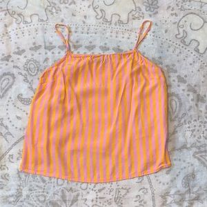TopShop Fruit Salad Stripe Tank Camisole Sz 4 Orange Pink